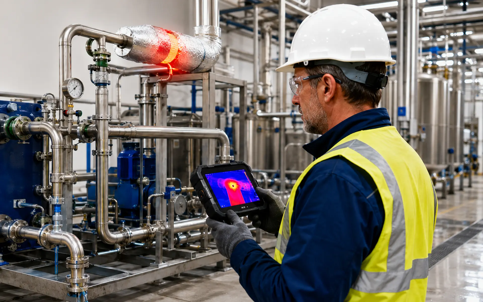 Análisis de eficiencia energética en instalación industrial de fluidos